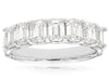 WIDE 2.20CT DIAMOND 14KT WHITE GOLD 3D EMERALD CUT SHARED PRONG ANNIVERSARY RING