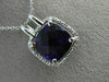 ESTATE LARGE 3.94CT DIAMOND & AAA AMETHYST 14KT WHITE GOLD HALO FLOATING PENDANT