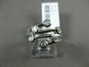ESTATE WIDE .30CT ROUND DIAMOND 14KT WHITE GOLD 3D 6 STONE MULTI ROW ETOILE RING
