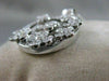 LARGE ESTATE 1.90CTW DIAMOND 14KT WHITE GOLD FLOWER CIRCLE PAVE PENDANT #19907