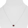 1.245CT DIAMOND & AAA RUBY 14KT WHITE GOLD 3D OVAL SOLITAIRE HALO LOVE NECKLACE