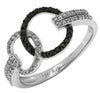 ESTATE .32CT WHITE & BLACK DIAMOND 14KT WHITE GOLD CIRCLE OF LIFE LOVE KNOT RING