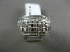 ESTATE WIDE 1.55CT ROUND BAGUETTE DIAMOND 14KT WHITE GOLD MULTI ROW WEDDING RING
