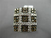 ESTATE LARGE 1.92CT WHITE & CHOCOLATE FANCY DIAMOND 14KT WHITE GOLD SQUARE RING