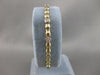 ESTATE .85CTW DIAMOND 14K WHITE YELLOW GOLD BAMBOO LINK BRACELET 4MM WIDE #10186