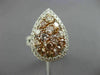 LARGE 2.21CT WHITE & PINK DIAMOND 18KT 2 TONE GOLD PEAR SHAPED ANNIVERSARY RING