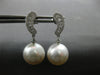 LARGE .6CT DIAMOND & AAA SOUTH SEA PEARL 18K WHITE GOLD JOURNEY HANGING EARRINGS
