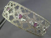 ESTATE WIDE 2.08CT DIAMOND & PINK SAPPHIRE 14K WHITE GOLD ETOILE INFINITY BANGLE