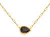 1.81CT AAA PINK SAPPHIRE 18KT YELLOW GOLD 3D PEAR SHAPE SOLITAIRE LOVE NECKLACE