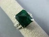 LARGE 4.70CT DIAMOND & AAA EMERALD 14KT WHITE GOLD 3D FILIGREE ENGAGEMENT RING