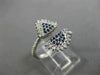 ESTATE WIDE .38CT DIAMOND & AAA SAPPHIRE 14KT WHITE GOLD MULTI SHAPE PAVE RING