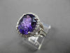 ESTATE LARGE 2.88CTW DIAMOND & AAA AMETHYST 14KT WHITE GOLD 3D FILIGREE RING