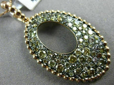 ESTATE LARGE 1.82CT MULTI COLOR DIAMOND 18KT ROSE & BLACK GOLD FLOATING PENDANT
