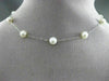 ESTATE AAA PEARL 14KT WHITE GOLD 3D BY THE YARD DIAMOND CUT NECKLACE #24945