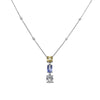 7.05CT DIAMOND & AAA MULTI COLOR SAPPHIRE 18K WHITE GOLD 3D BY THE YARD NECKLACE