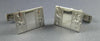 ESTATE LARGE 925 SILVER HANDCRAFTED FILIGREE RECTANGULAR FLOWER CUFFLINKS #21216