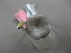 ESTATE LARGE 1.65CT DIAMOND 18K WHITE & YELLOW GOLD HANDCRAFTED FLOWER LEAF RING