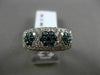 ESTATE WIDE 2.80CT WHITE BLUE DIAMOND 14K WHITE GOLD 3D FLOWER PAVE WEDDING RING