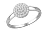 ESTATE .25CT DIAMOND 14KT WHITE GOLD 3D CIRCULAR CLUSTER PAVE FUN RING
