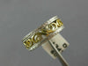 ESTATE WIDE PLATINUM & 18KT YELLOW GOLD 3D OPEN FILIGREE ANNIVERSARY RING #26410