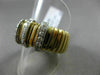 ESTATE LARGE .46CT ROUND DIAMOND 18K WHITE & YELLOW GOLD MULTI ROW FLEXIBLE RING