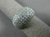 ESTATE WIDE 1.10CT DIAMOND 14K WHITE GOLD MULTI ROW DOME SHAPED ANNIVERSARY RING