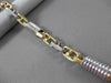 ESTATE WIDE & LARGE 14KT WHITE & YELLOW GOLD 3D FANCY LINK MEN'S BRACELET #22852