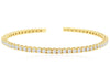 3.0CT DIAMOND 14KT YELLOW GOLD 3D CLASSIC ETERNITY CUFF TENNIS BANGLE BRACELET