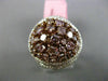 ESTATE LARGE 3.17CT PINK & WHITE DIAMOND 18K TWO TONE GOLD MULTI SHAPE OVAL RING
