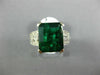 LARGE 4.70CT DIAMOND & AAA EMERALD 14KT WHITE GOLD 3D FILIGREE ENGAGEMENT RING