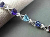 ESTATE 7.51CTW DIAMOND & AAA MULTI GEM 14KT WHITE GOLD TRILLION TENNIS BRACELET
