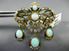 ANTIQUE EXTRA LARGE 7.0CT DIAMOND & OPAL 14K YELLOW GOLD BROOCH / PENDANT #23377