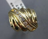 ESTATE LARGE .28CT DIAMOND 14KT YELLOW GOLD 3D CLASSIC WAVE COCKTAIL RING #18689