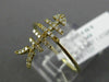 ESTATE WIDE .12CT ROUND DIAMOND 14KT YELLOW GOLD 3D LUCKY FISH SKELETON FUN RING