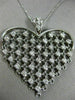 ESTATE LARGE 1.10CT DIAMOND 14K WHITE GOLD HANDCRAFTED ETOILE HEART LOVE PENDANT