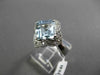 ESTATE LARGE 2.28CTW DIAMOND & AAA AQUAMARINE 14KT WHITE GOLD STAR FLORAL RING