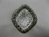 ESTATE LARGE 2.77CT WHITE CHOCOLATE FANCY DIAMOND 14K WHITE GOLD SQUARE FUN RING