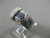 ESTATE WIDE 1.34CT DIAMOND & SAPPHIRE FILIGREE 18KT WHITE GOLD BELT RING #17353