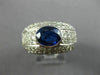 LARGE 3.37CT DIAMOND & AAA SAPPHIRE 14K WHITE GOLD OVAL ENGAGEMENT RING #25890
