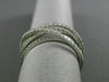 ESTATE WIDE .56CT DIAMOND 18KT WHITE GOLD 3D MULTI ROW CRISS CROSS LOVE RING