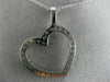 ESTATE .73CT DIAMOND 14KT WHITE GOLD CLASSIC OPEN HEART FLOATING PENDANT #18392