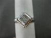 ESTATE WIDE .25CT DIAMOND 14KT WHITE GOLD SQUARE FILIGREE PROMISE RING #17683