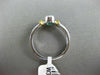 ESTATE .83CT DIAMOND & EMERALD 14K TWO TONE GOLD OVAL SEMI BEZEL ENGAGEMENT RING