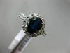 LARGE 3.15CT DIAMOND & AAA OVAL SAPPHIRE 14KT WHITE GOLD 3D HALO ENGAGEMENT RING