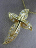 ESTATE LARGE .74CT DIAMOND 14KT YELLOW GOLD PAVE CROSS FLOATING PENDANT #17554