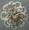 ESTATE EXTRA LARGE 1.60CT DIAMOND 14KT WHITE AND ROSE GOLD FILIGREE FLOWER RING