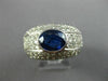 LARGE 3.37CT DIAMOND & AAA SAPPHIRE 14K WHITE GOLD OVAL ENGAGEMENT RING #25890