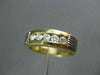 ESTATE .46CT DIAMOND 14KT TWO TONE GOLD 3D CHANEL ANNIVERSARY WEDDING RING #1312