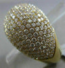 ESTATE MASSIVE 7.89CT DIAMOND 18K YELLOW GOLD MULTI ROW PAVE DOME SHAPE FUN RING