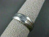 ESTATE WIDE 14KT WHITE GOLD SOLID MATTE & SHINY LOOK MENS WEDDING RING #1321